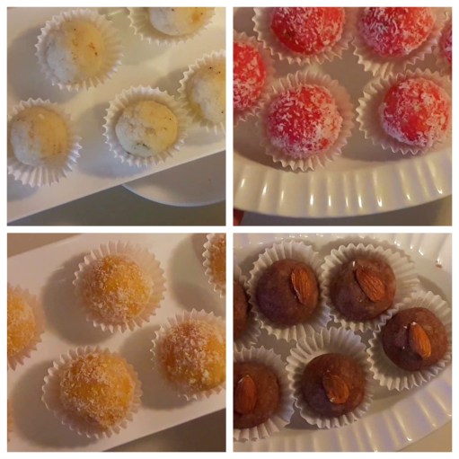 Coconut ladoo collage