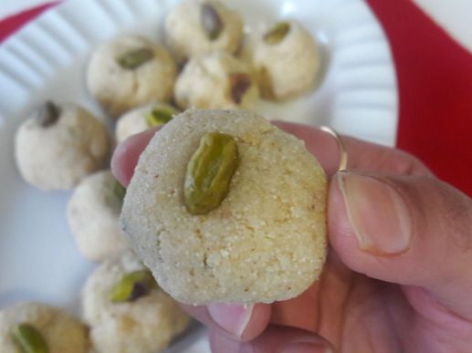 Instant Rava Laddu with Condensed Milk 10