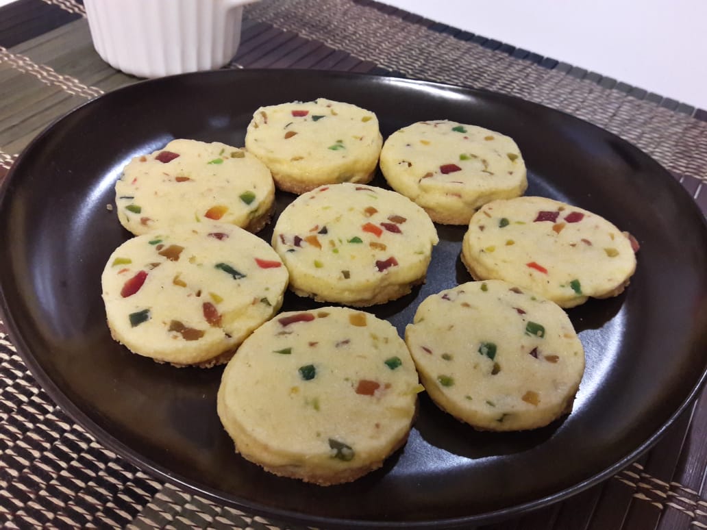 Eggless Tutti Fruity Cookies