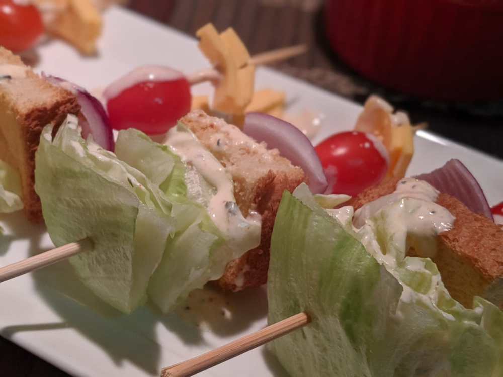 Salad on a Stick with creamy mayo dressing 1